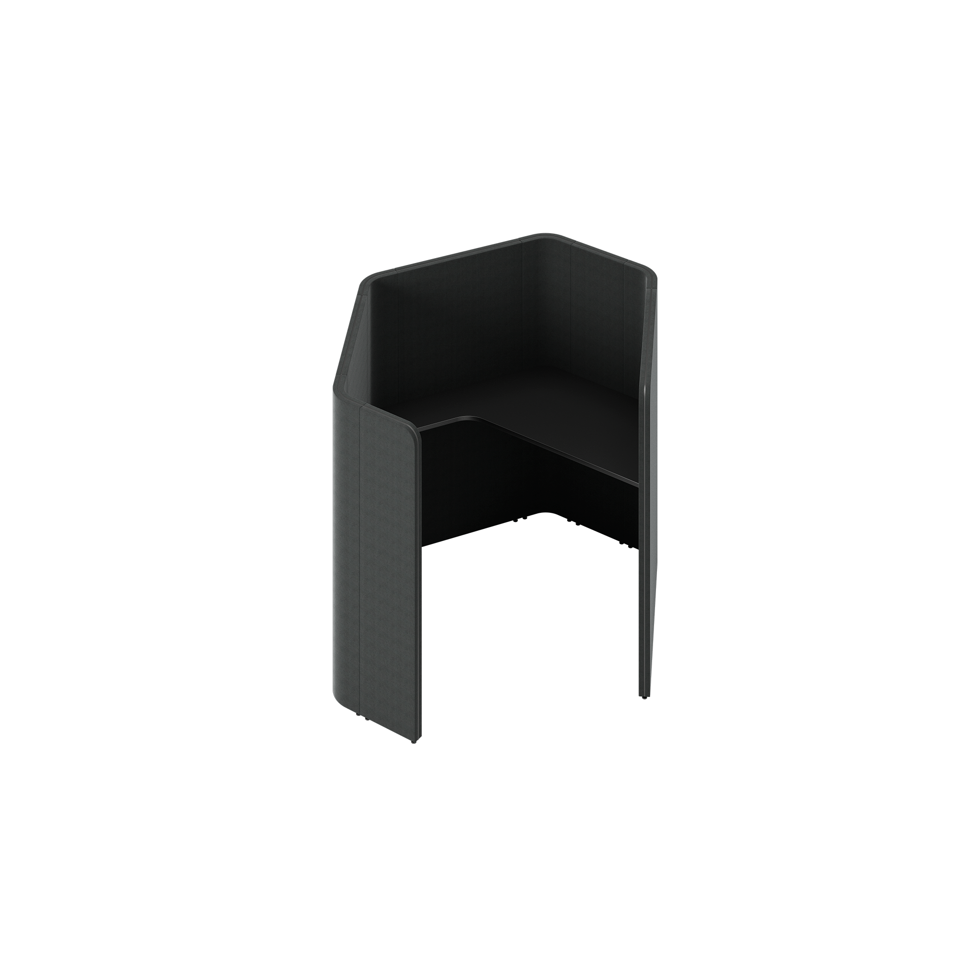 A black study booth with 1 compartment