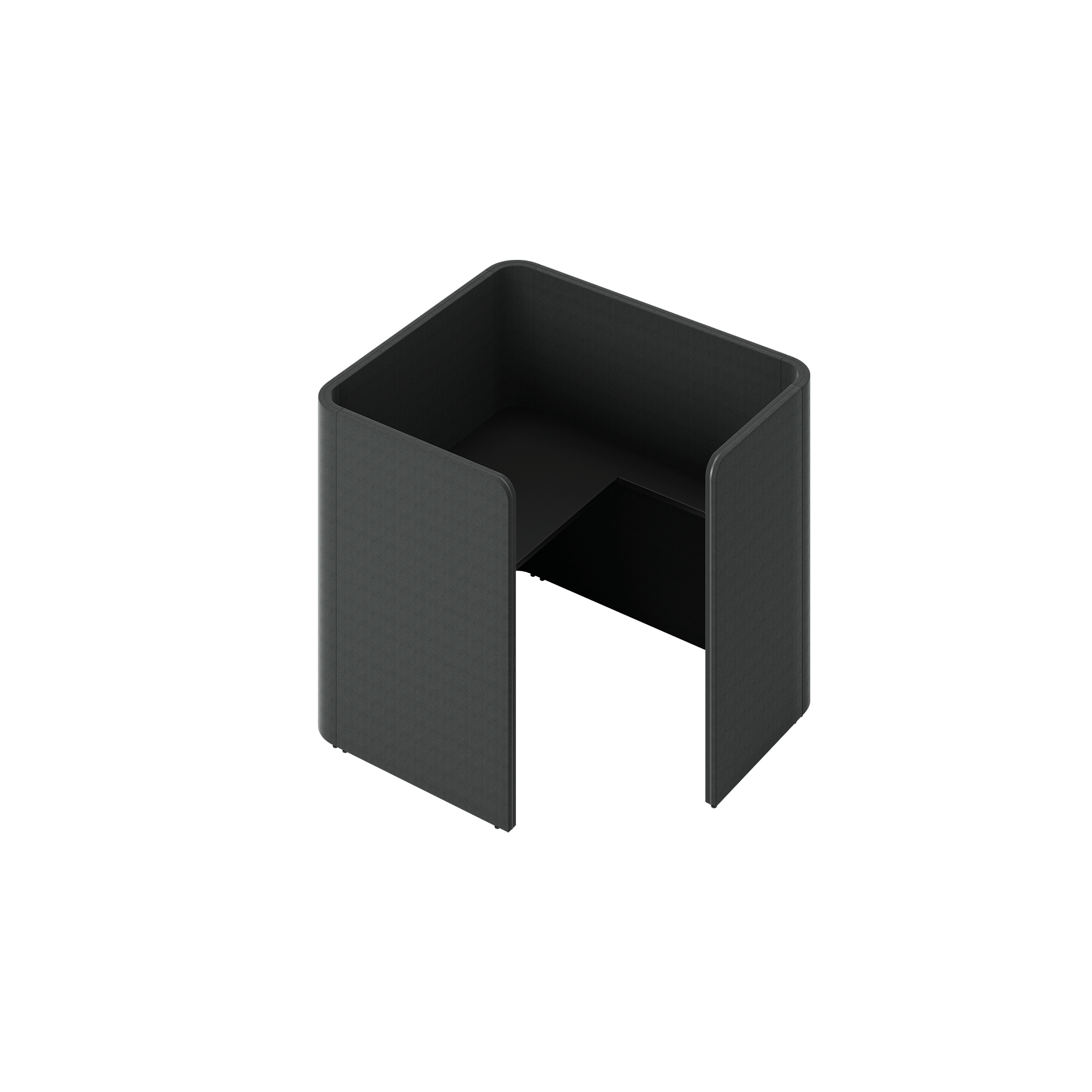 A black study booth with one compartment