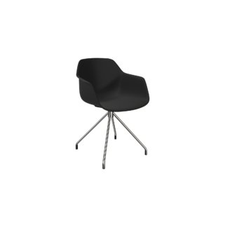 A black 4-legged chair