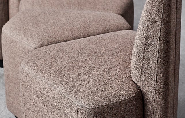 Detail of a office corner sofa