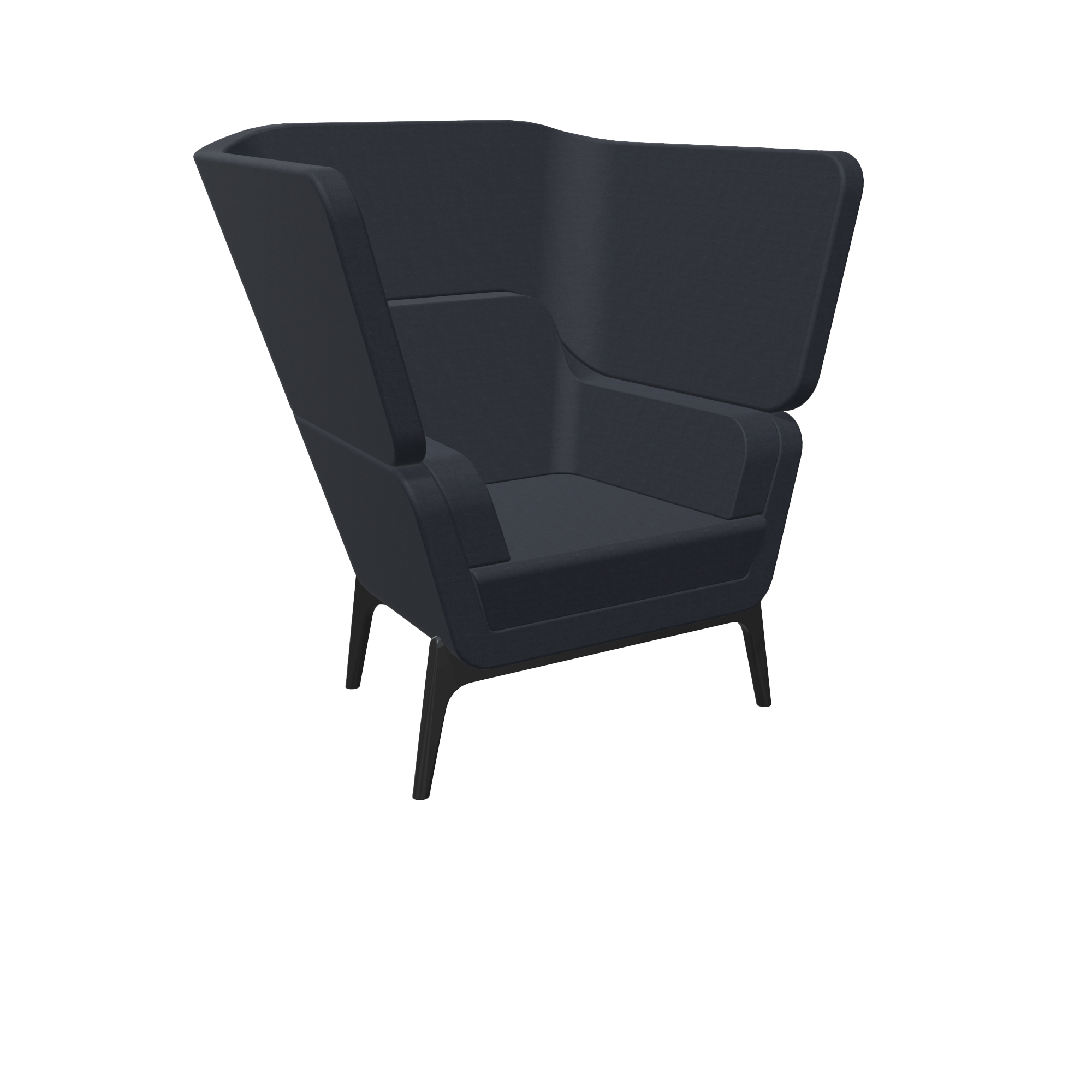 A 3d model of a black chair