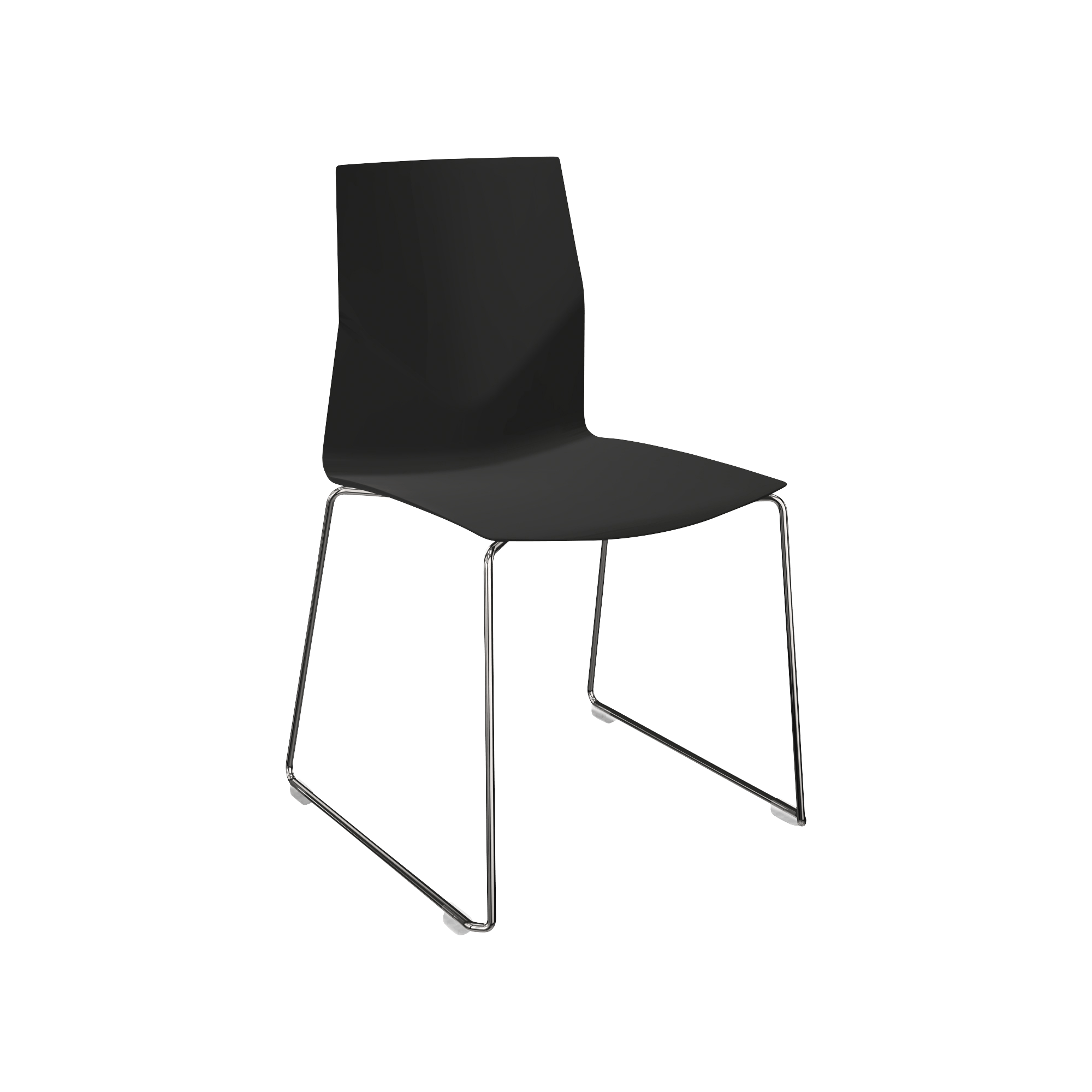 black chair with metal legs