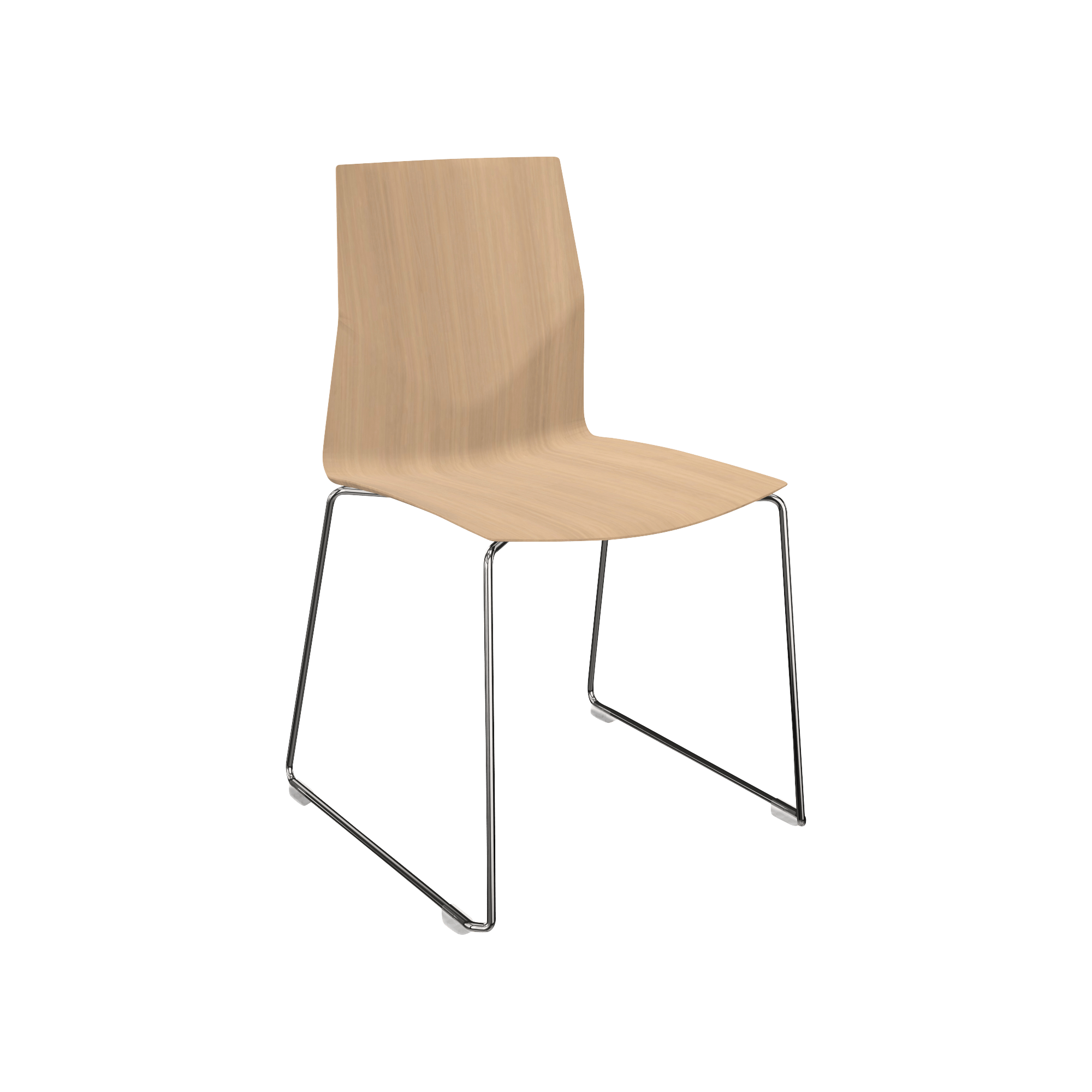 wooden chair with metal legs