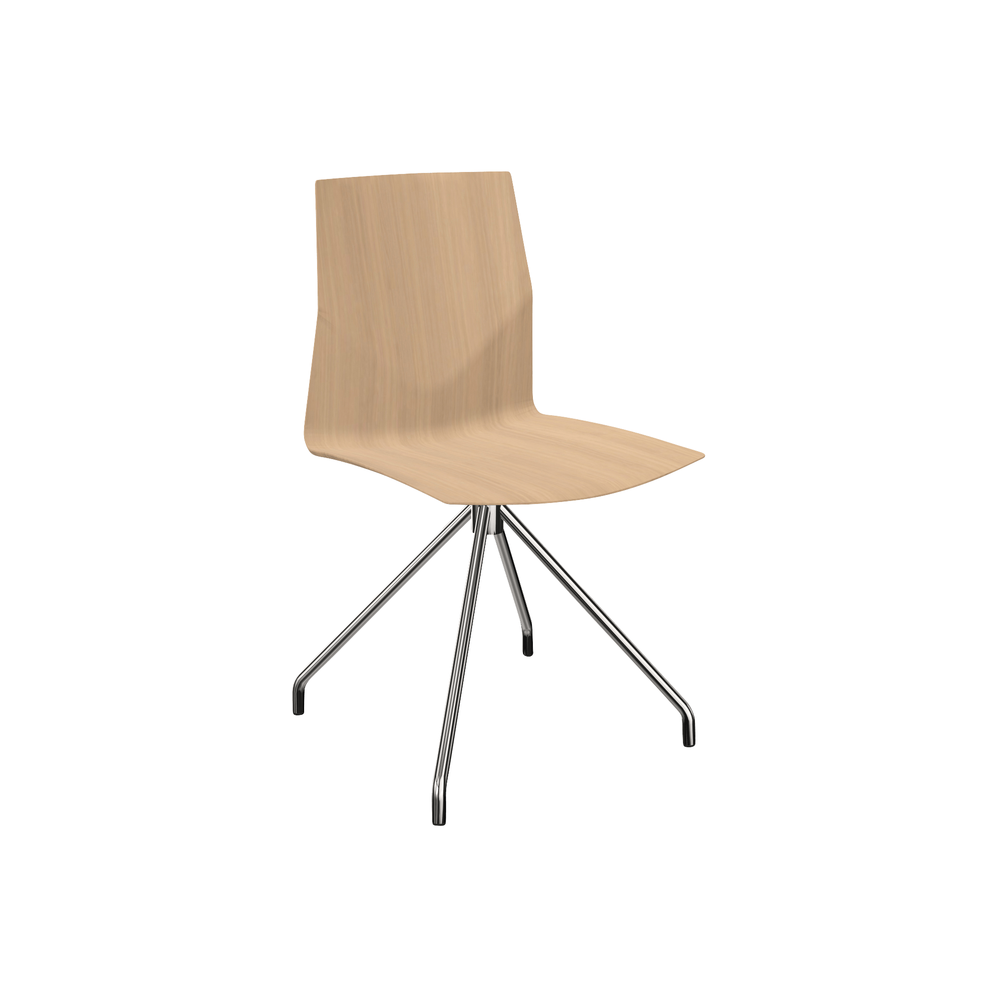 Wooden chair with chrome leg
