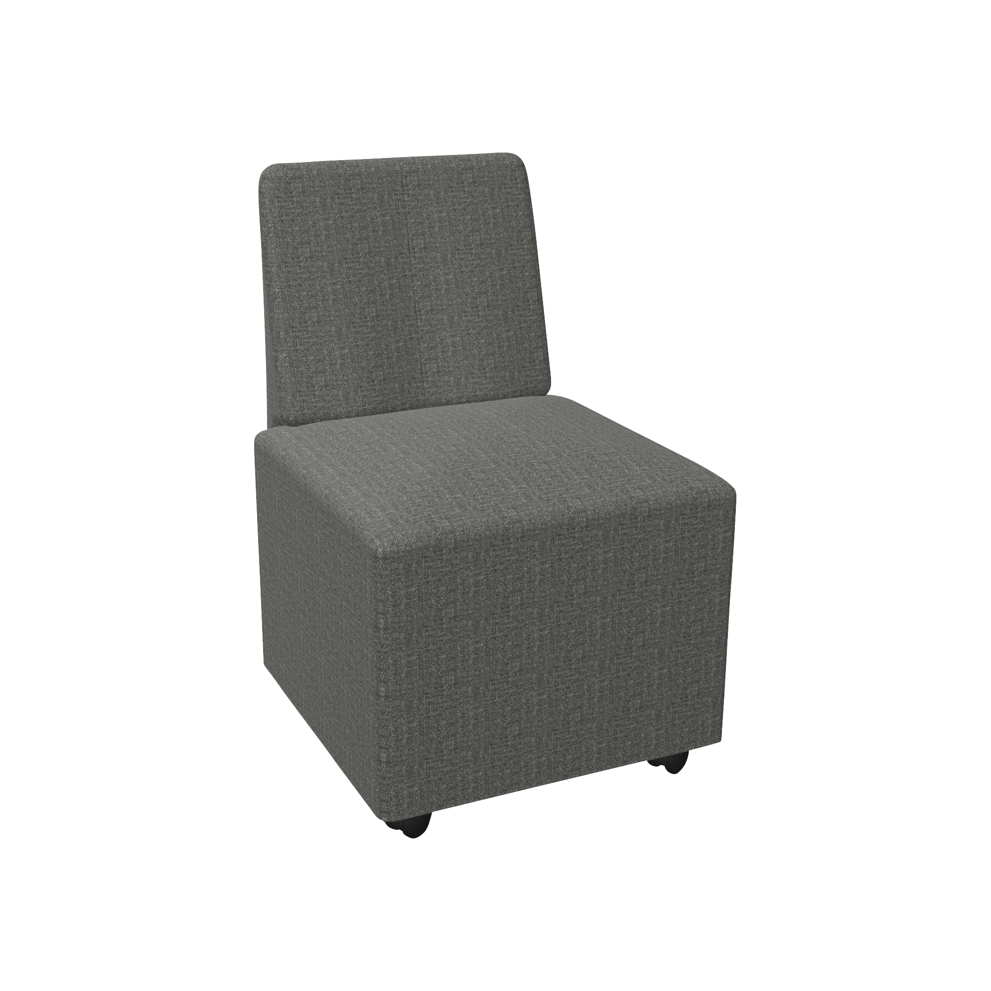 upholstered scooter chair with wide back rests