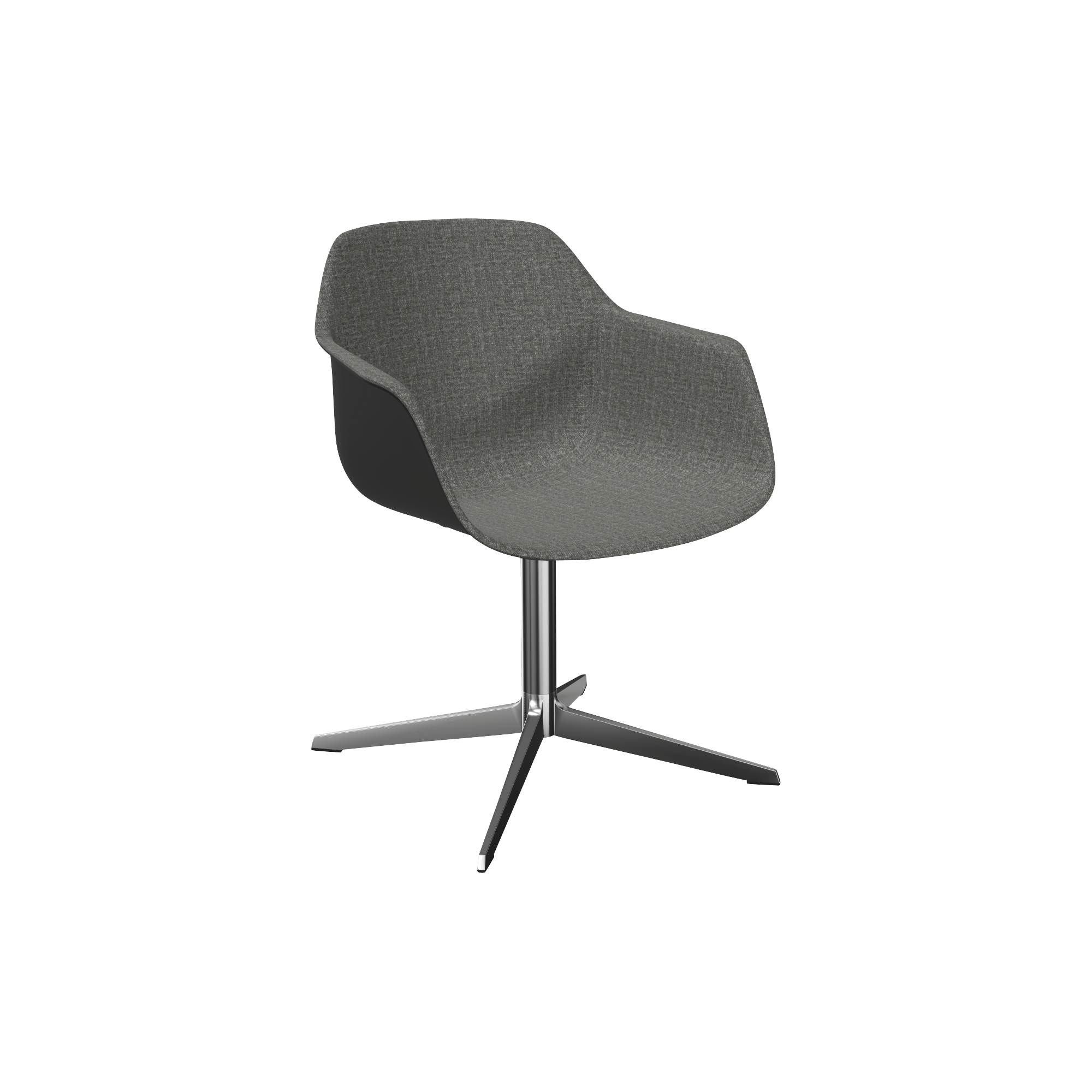 A grey swivel chair
