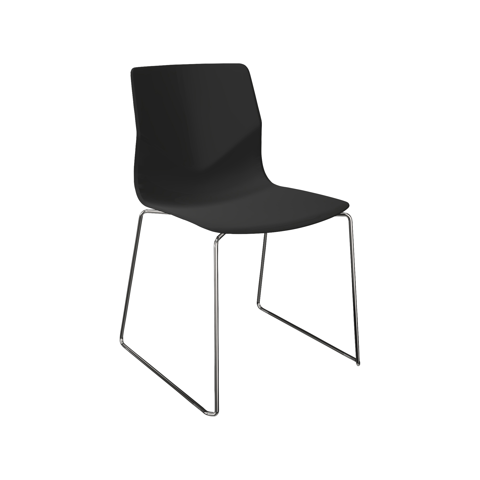 A black plastic chair