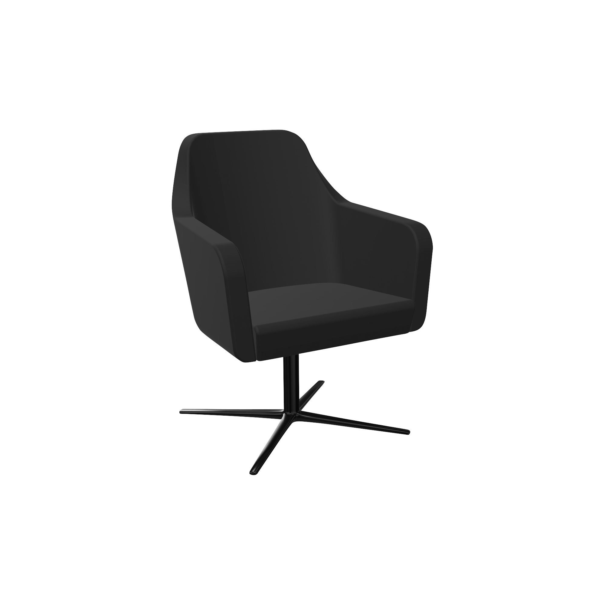Black upholstered seat with pedestal black leg