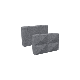 two grey acoustic blocks