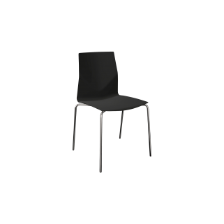 Black office chair with 4 chrome legs