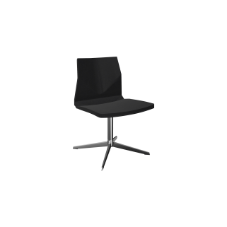 Black pedestal leg chair