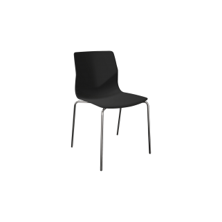 Black office chair with 4 chrome legs