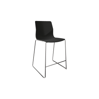 a mid height counter chair with 2 chrome legs