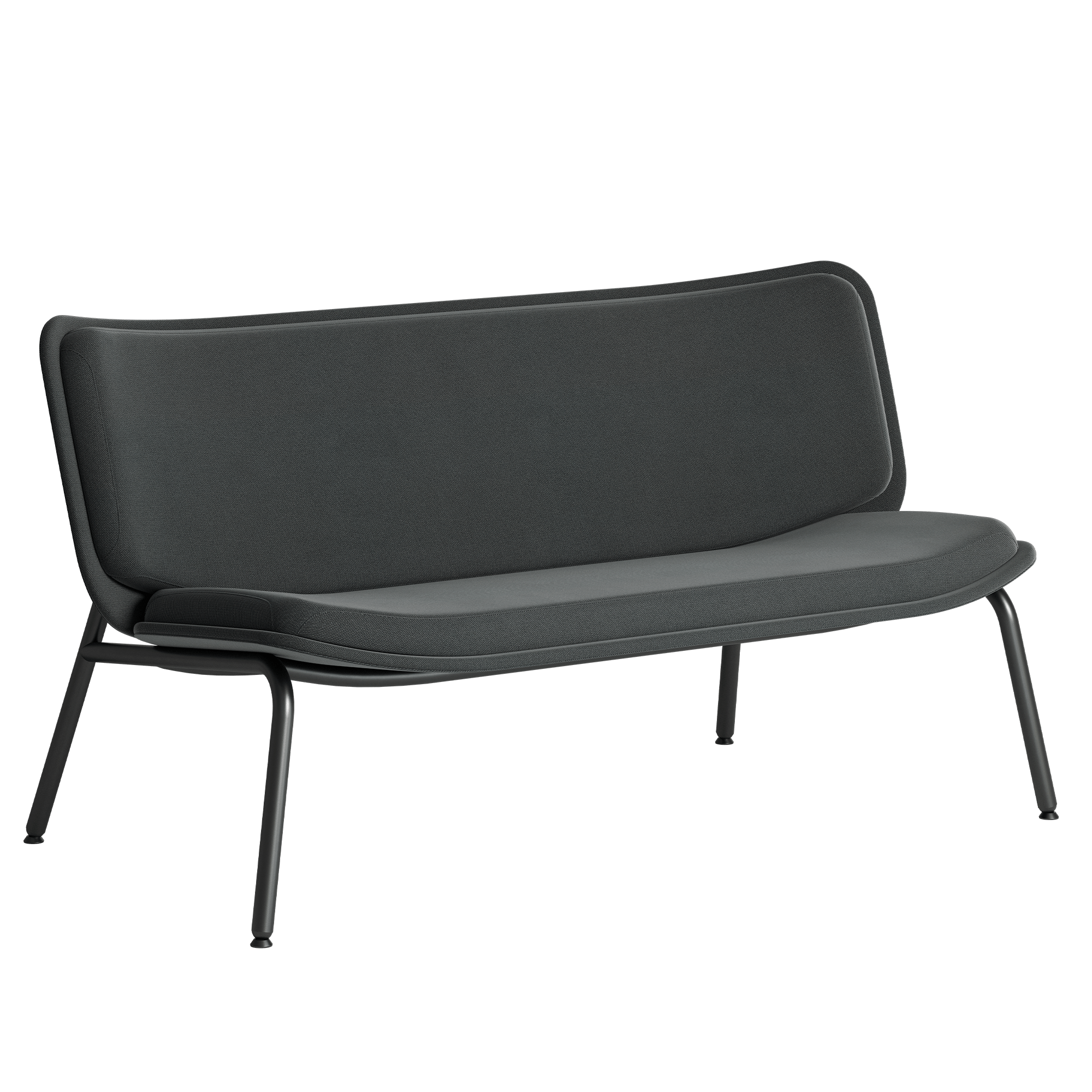 A black sofa with black legs