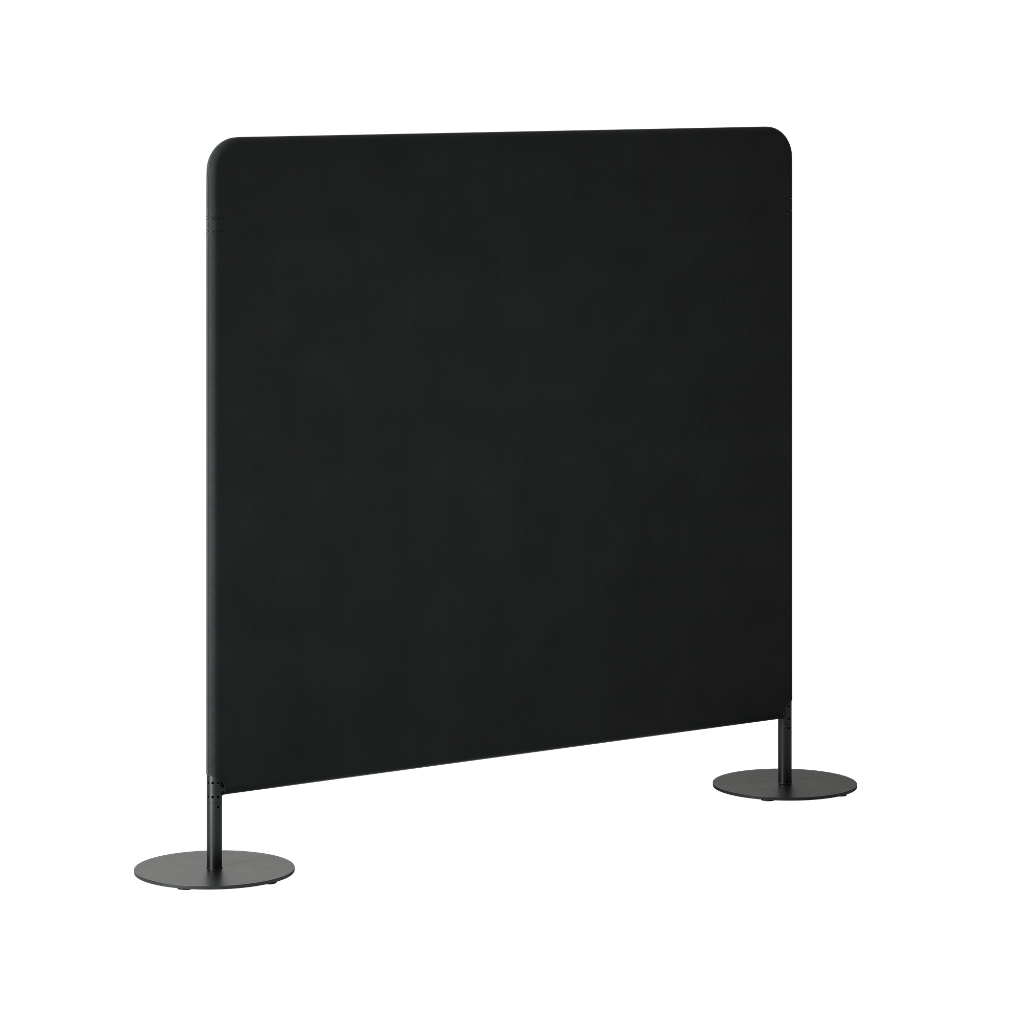 A black office screen divider