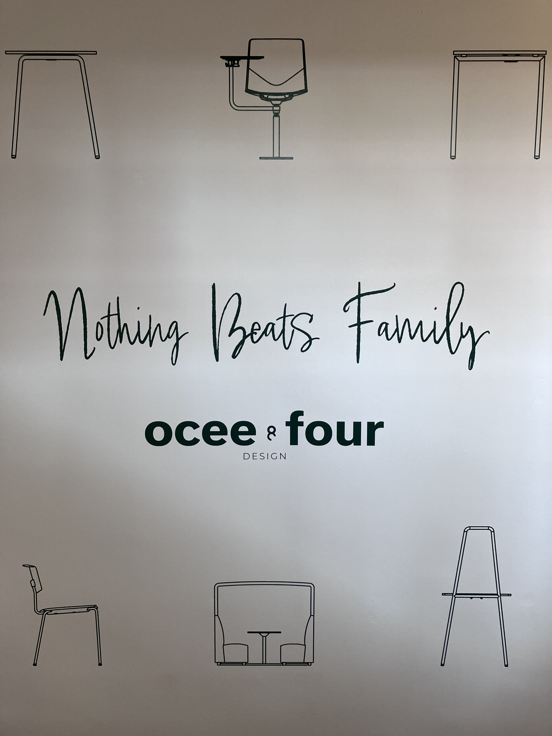 Brand Identity at our London Showroom - Nothing beats family 