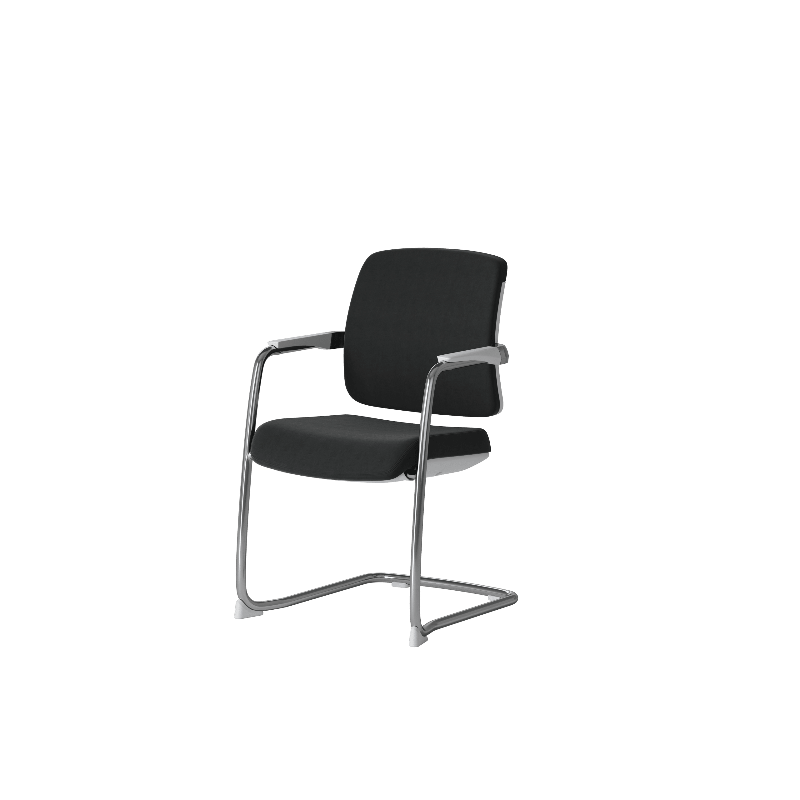 OCEE DESIGN - abup3W - Upholstered white cantilever chair 2