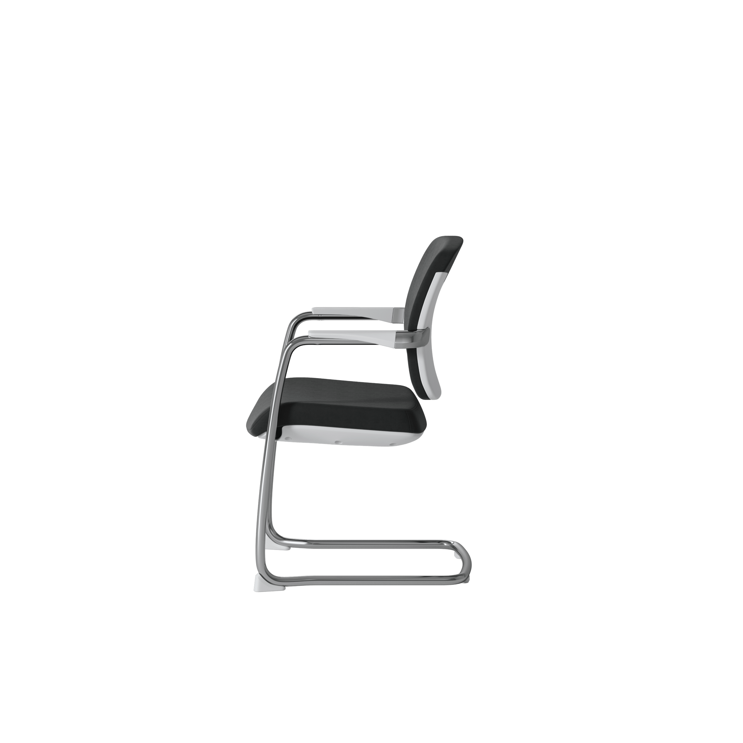 OCEE DESIGN - abup3W - Upholstered white cantilever chair 3