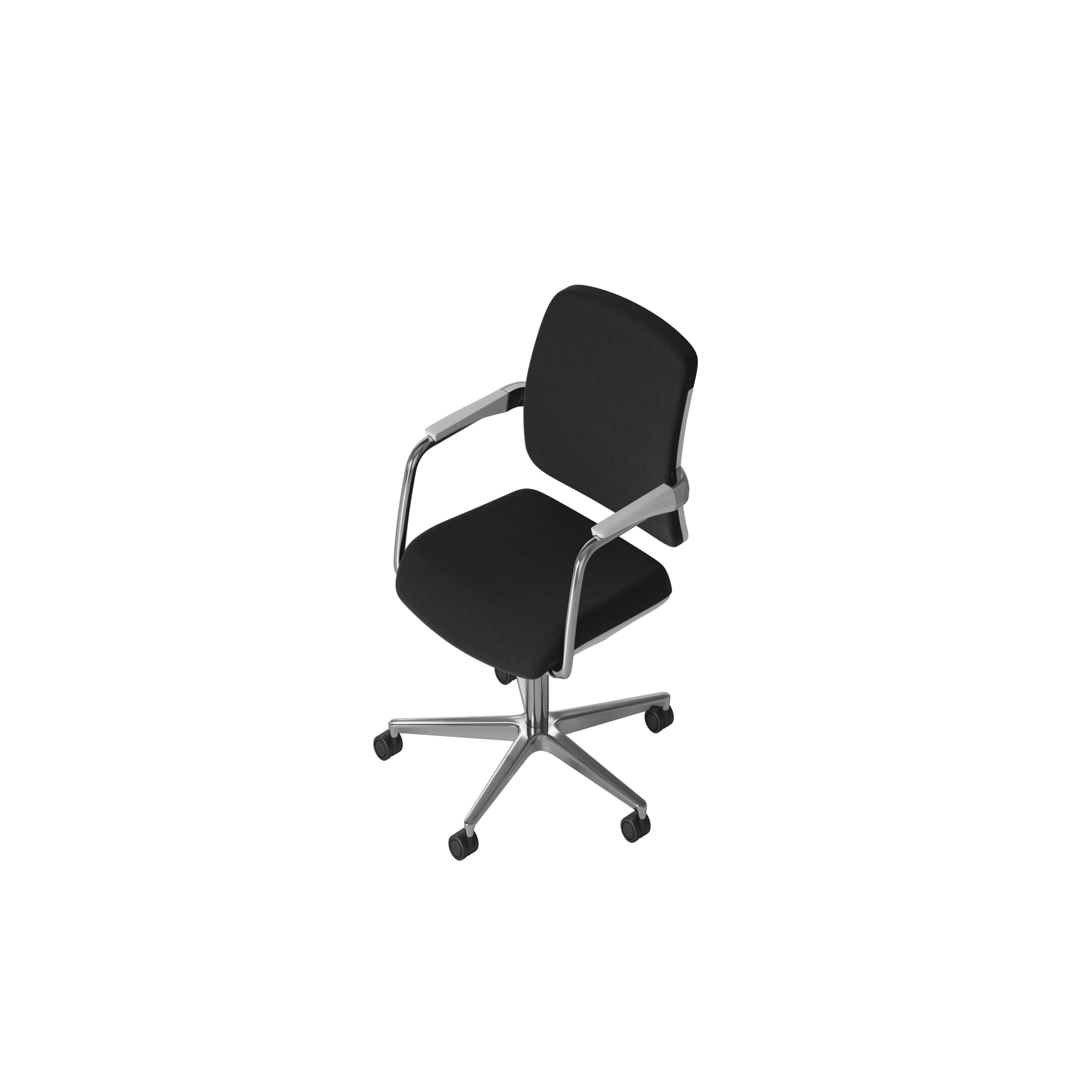 OCEE DESIGN - abup5w - Upholstered white 5 star base with castors chair 5