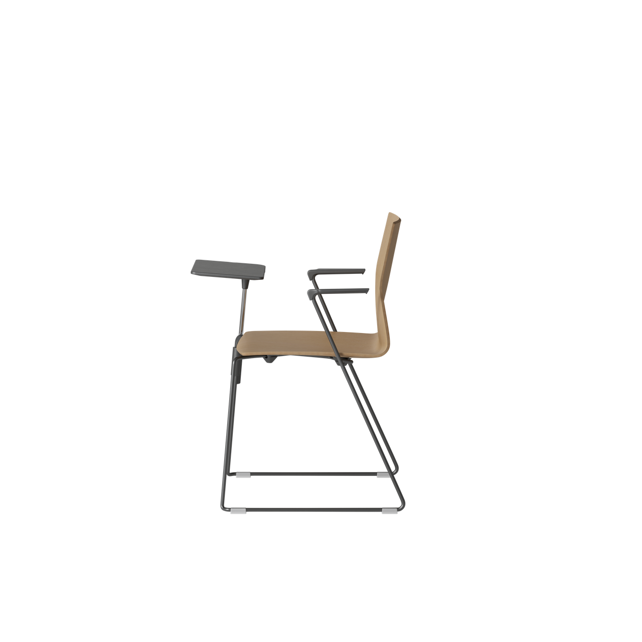 OCEE&FOUR – Chairs – FourCast 2 Line – Veneer shell - Armrest - Skid Frame - Packshot Image 2 Large