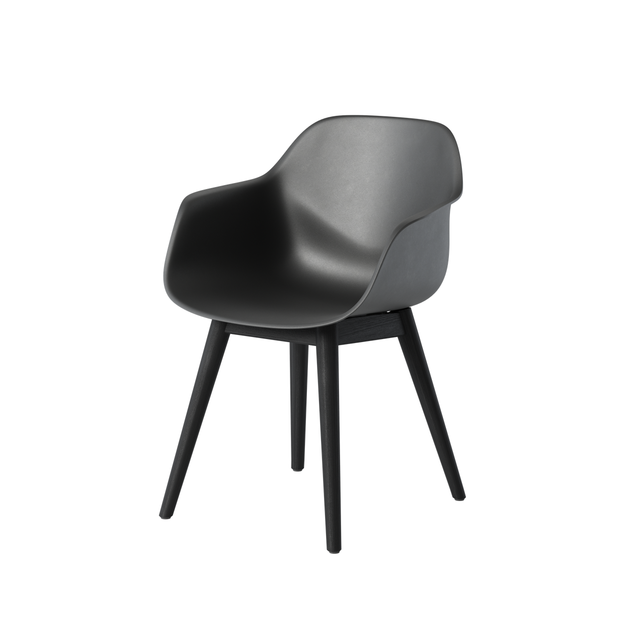 OCEE&FOUR – Chairs – FourMe 44 – Plastic shell - Black Oak Frame - Packshot Image 1 Large