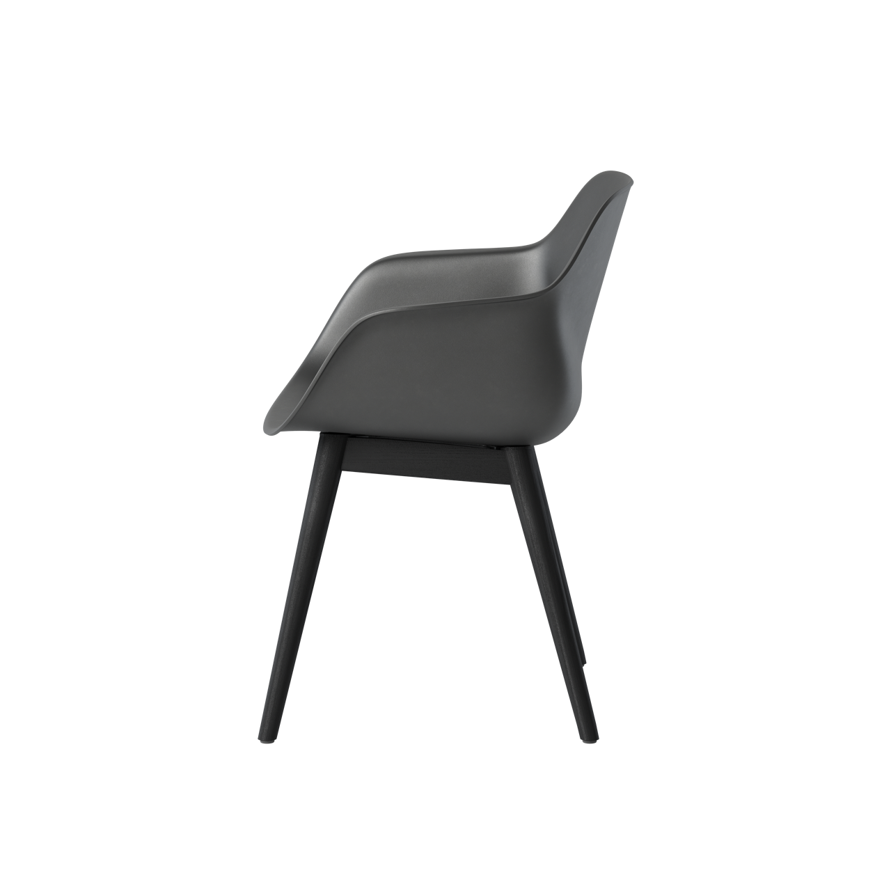 OCEE&FOUR – Chairs – FourMe 44 – Plastic shell - Black Oak Frame - Packshot Image 3 Large