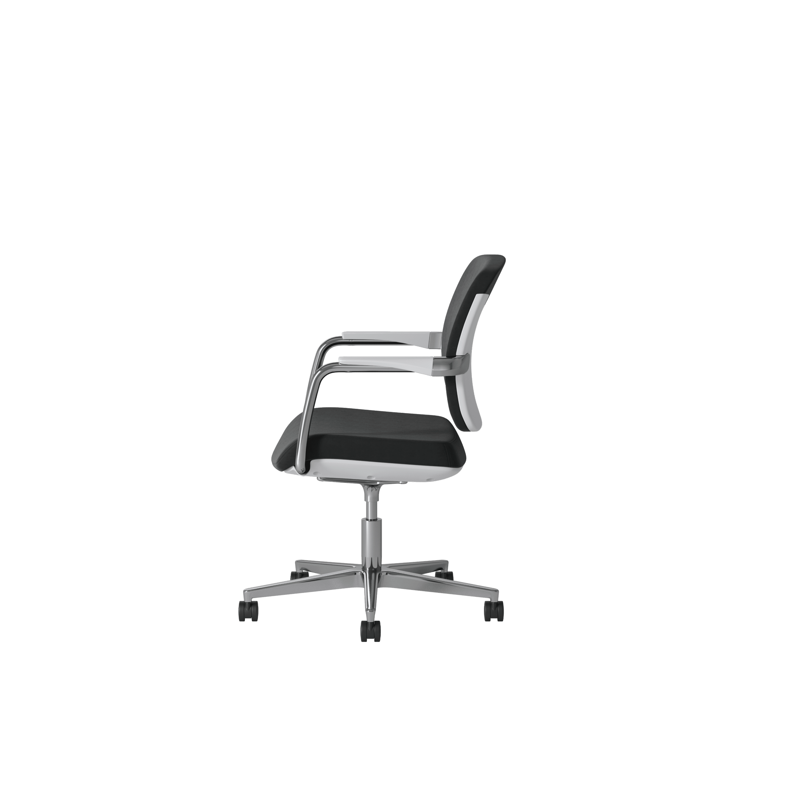 OCEE DESIGN - abup5w - Upholstered white 5 star base with castors chair 3