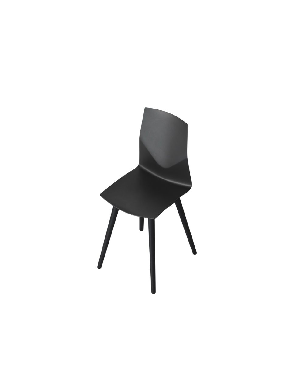 OCEE&FOUR – Chairs – FourCast 2 Four – Plastic shell - Black oak frame - Packshot Image 5 Large