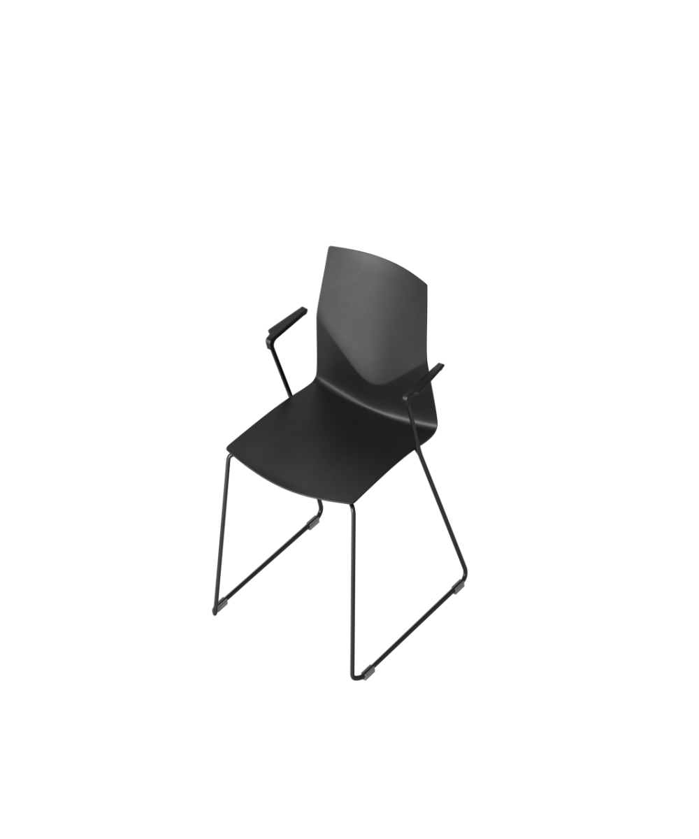 OCEE&FOUR – Chairs – FourCast 2 Line – Plastic shell - Armrest - Skid Frame - Packshot Image 4 Large