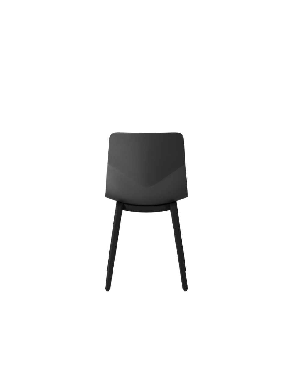 OCEE&FOUR – Chairs – FourSure 44 – Plastic shell - Black Oak Wood Frame - Packshot Image 3 Large
