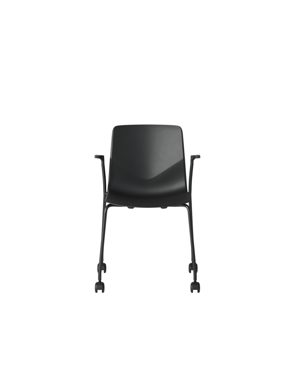 OCEE&FOUR – Chairs – FourSure 77 – Plastic shell - Armrest - Castors - Packshot Image 3 Large