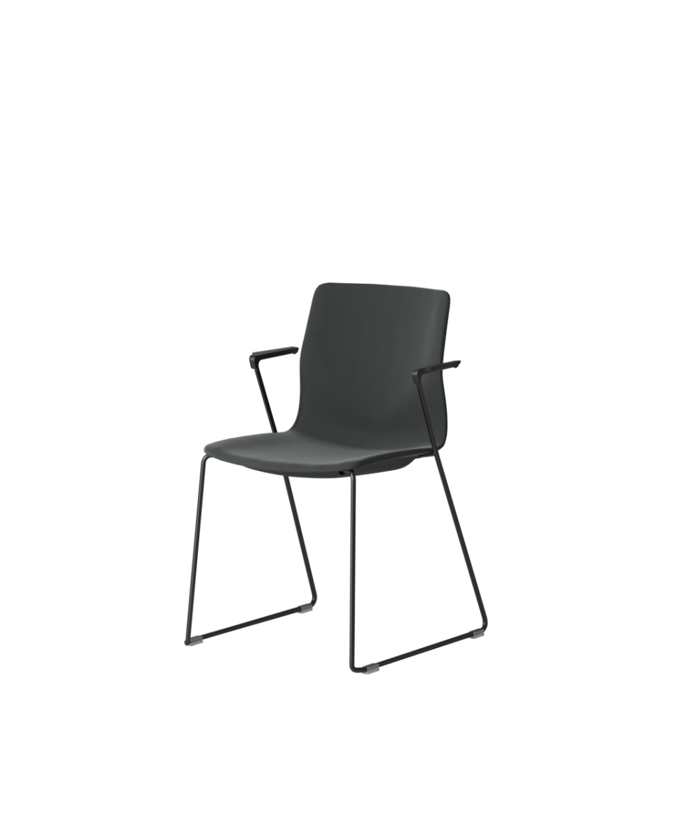 OCEE&FOUR – Chairs – FourSure 88 – Plastic shell - Fully Upholstered - Armrest - Skid frame - Packshot Image 1 Large