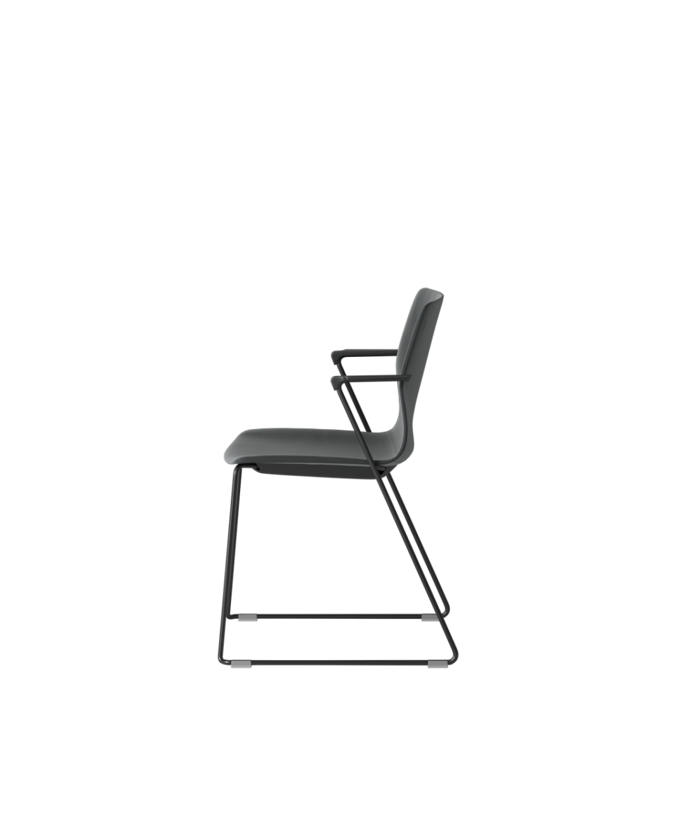 OCEE&FOUR – Chairs – FourSure 88 – Plastic shell - Fully Upholstered - Armrest - Skid frame - Packshot Image 2 Large