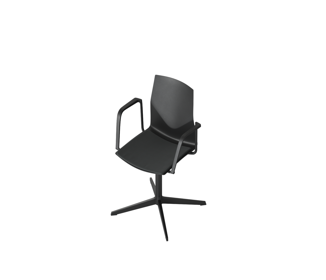 OCEE&FOUR – Chairs – FourCast 2 Evo – Plastic shell - Loop Armrest - Seat Pad - Aluminium Frame - Swivel Frame - Packshot Image 4