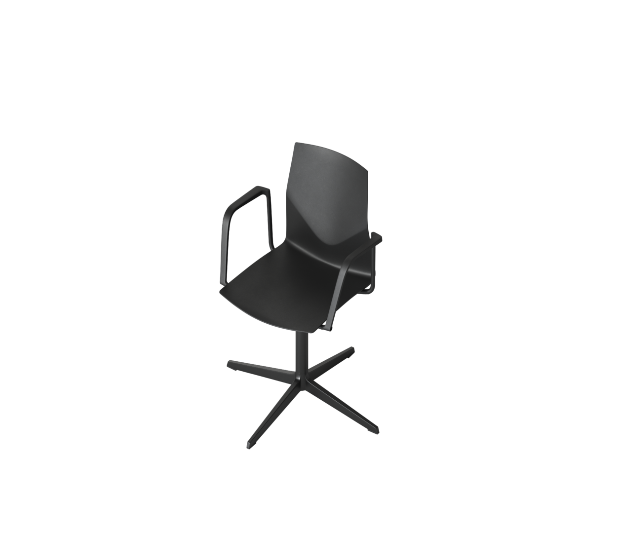 OCEE&FOUR – Chairs – FourCast 2 Evo – Plastic shell - Loop Armrest - Swivel - Packshot Image 3