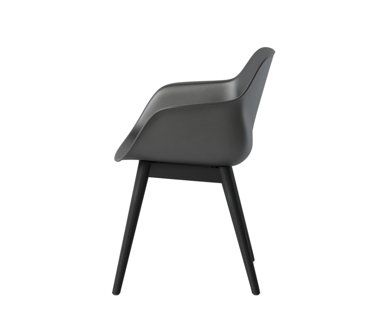 OCEE&FOUR – Chairs – FourMe 44 – Plastic shell - Black Oak Frame - Packshot Image 3 Large