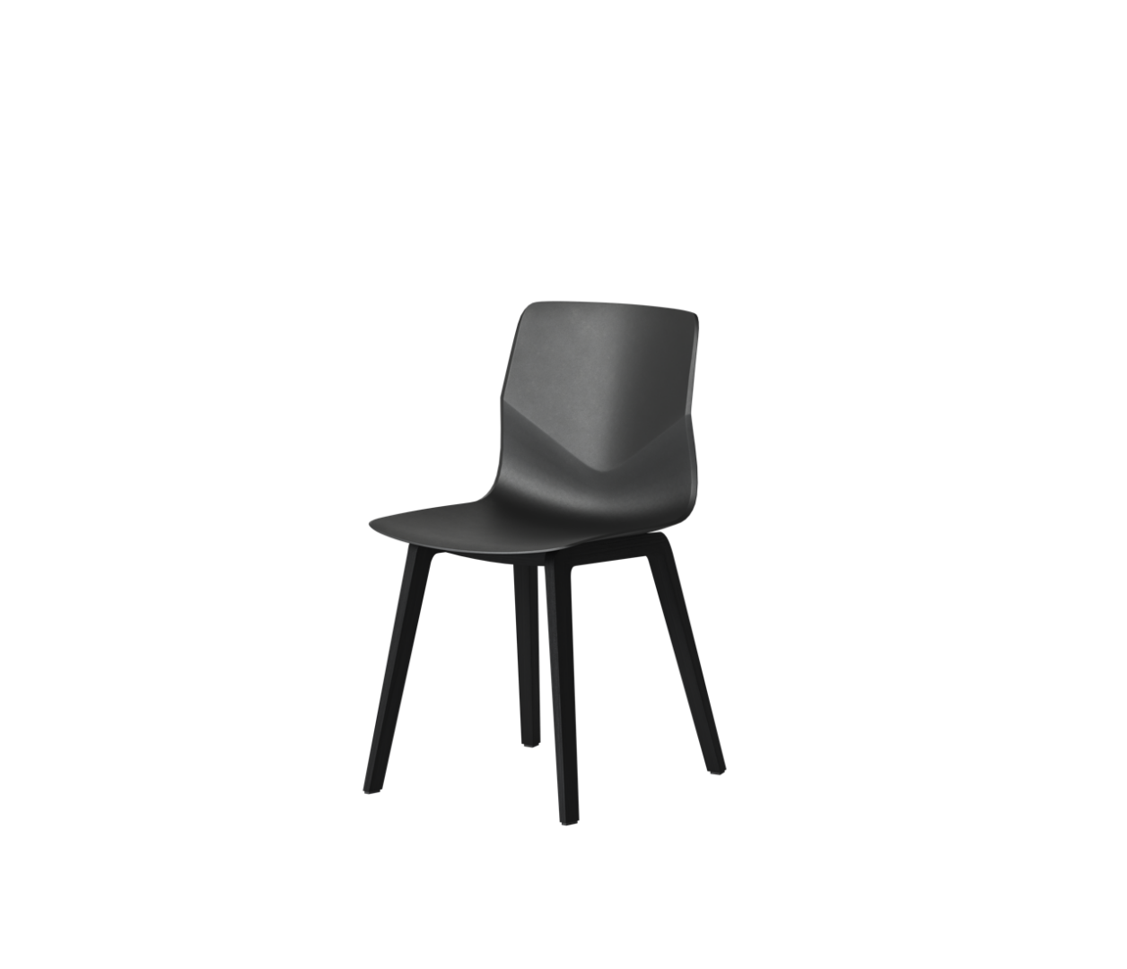 OCEE&FOUR – Chairs – FourSure 44 – Plastic shell - Black Oak Wood Frame - Packshot Image 1 Large