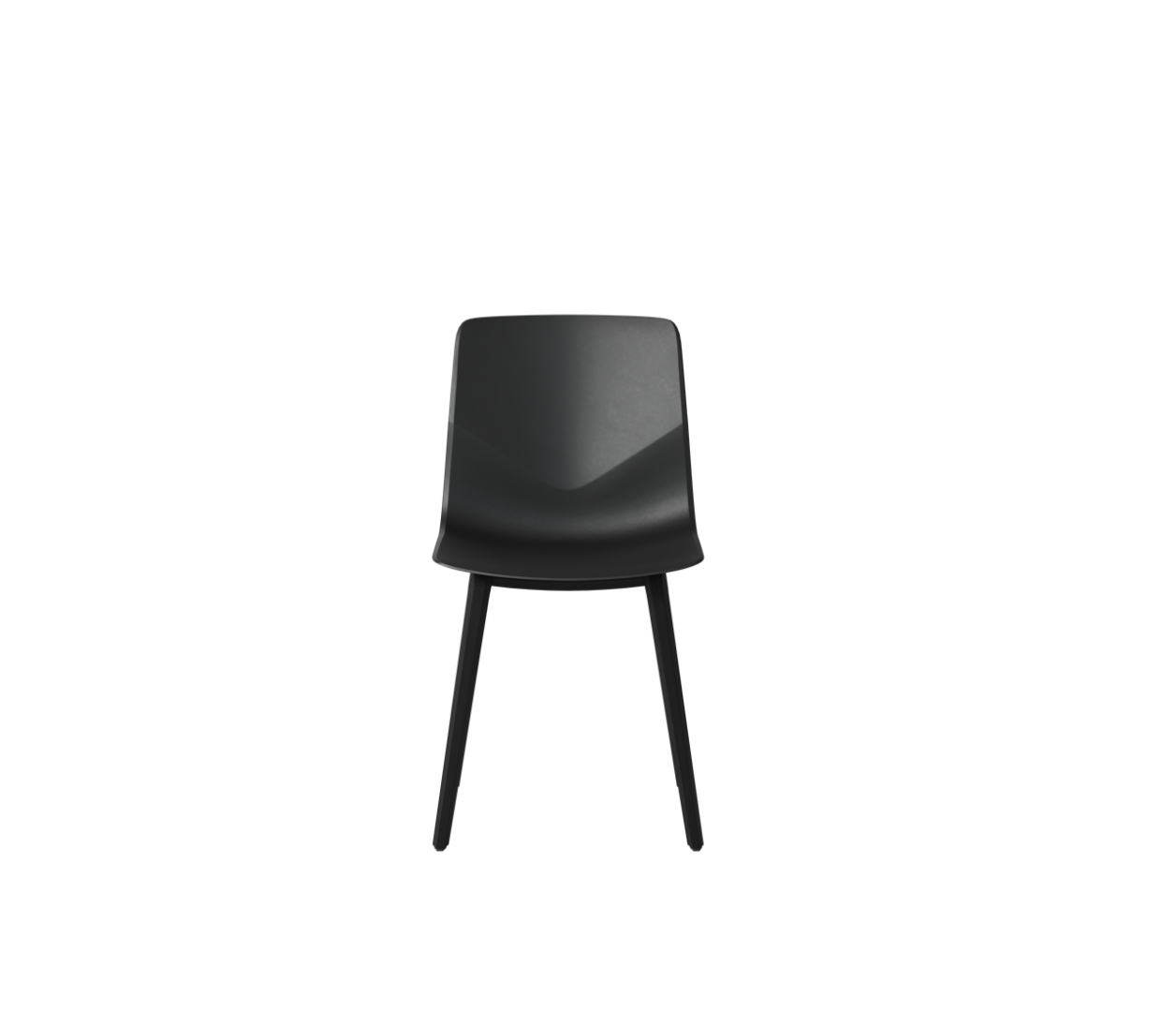 OCEE&FOUR – Chairs – FourSure 44 – Plastic shell - Black Oak Wood Frame - Packshot Image 2 Large