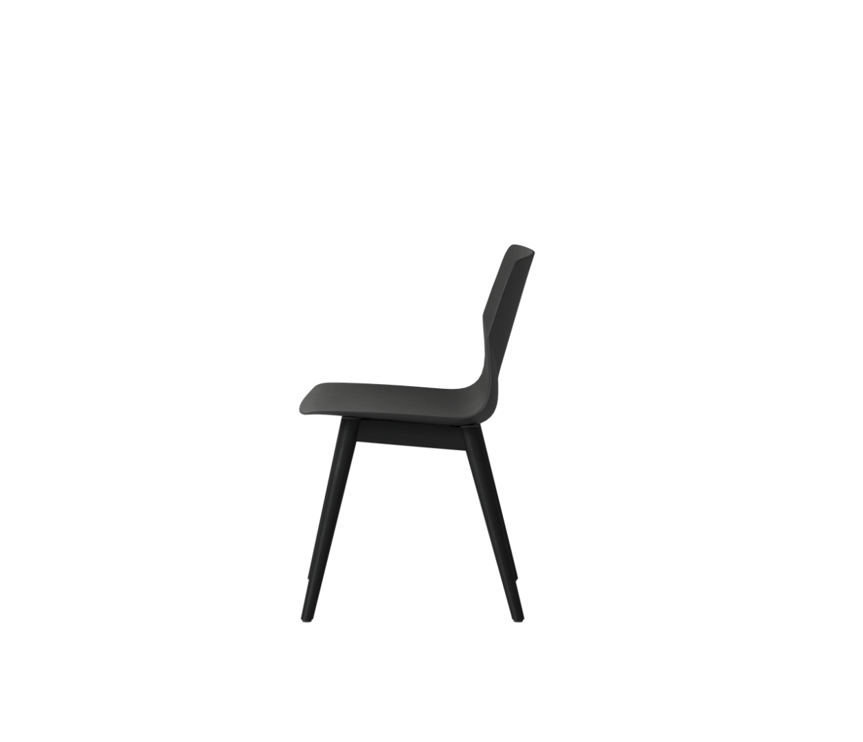 OCEE&FOUR – Chairs – FourSure 44 – Plastic shell - Black Oak Wood Frame - Packshot Image 5 Large