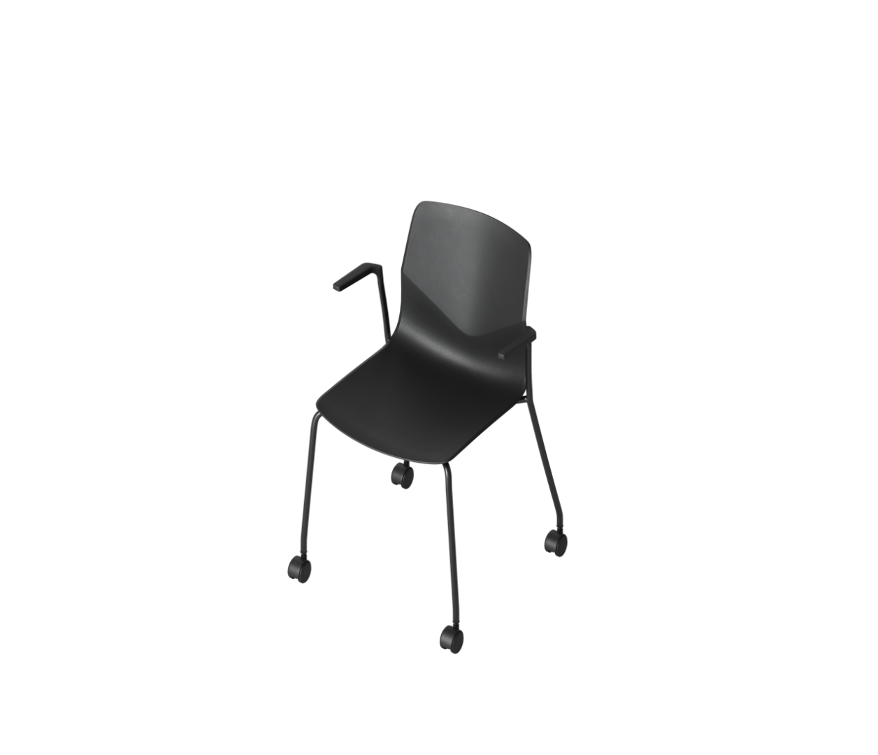 OCEE&FOUR – Chairs – FourSure 77 – Plastic shell - Armrest - Castors - Packshot Image 2 Large